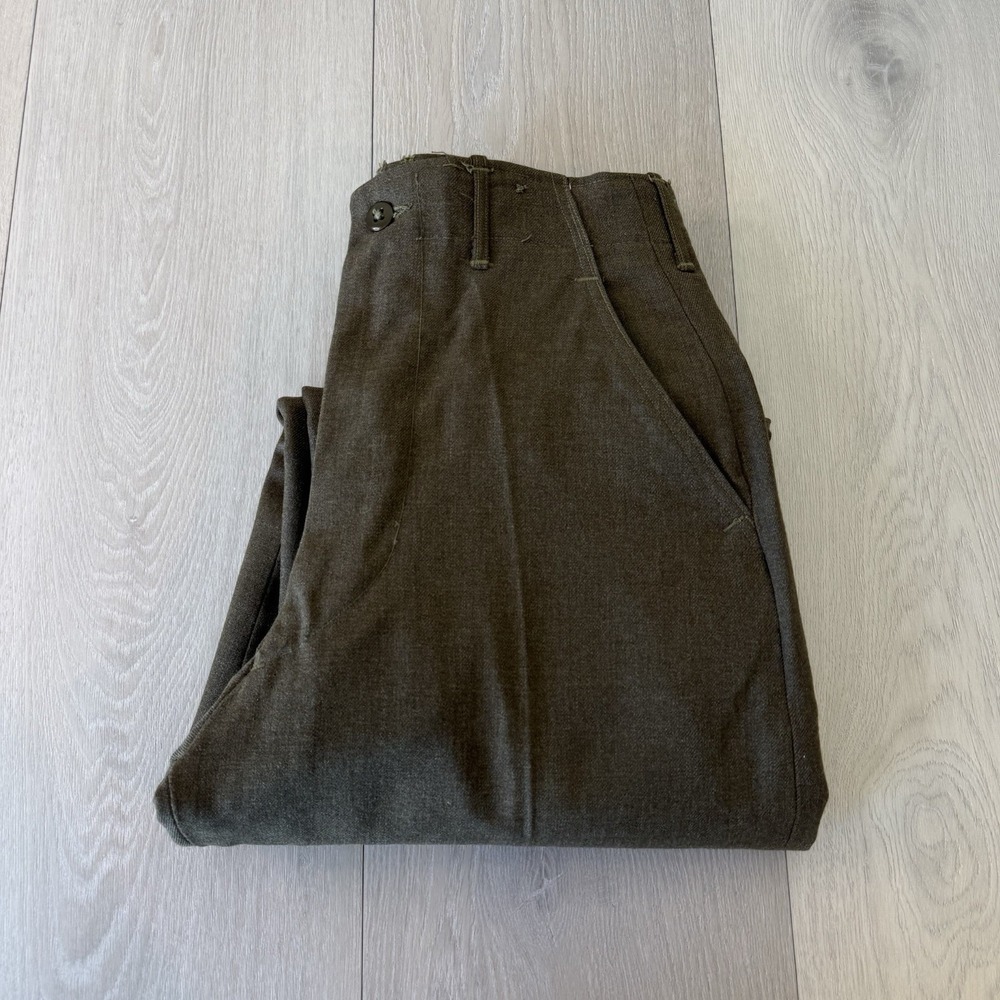 Vintage WWII Uniform Pants Mens 28x34 Wool Serge Field Trousers 40s 50s